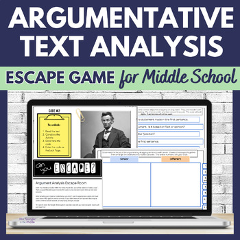 Preview of Argumentative Text Digital ESCAPE Activity - Evaluate Arguments and Claims