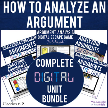 Preview of Argumentative Text Analysis Digital Resources Unit Bundle for Middle School