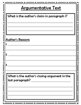 Preview of Argumentative Text Graphic Organizer