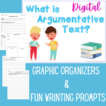 Preview of Argumentative Text- Graphic Organizer- Writing Prompts Google Slides