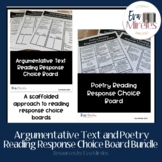 Argumentative Text and Poetry Reading Response Choice Board