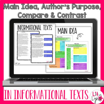 Preview of Argumentative Texts, Main Idea & Author's Purpose Activities Digital & Printable