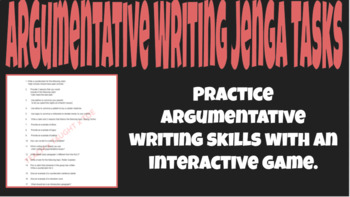 Preview of Argumentative Writing Activity-Jenga Tasks