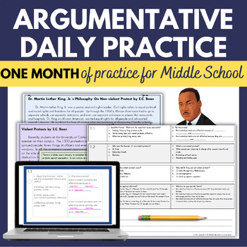 Preview of Argumentative Essay Writing Daily Review - Dr. Martin Luther King Jr