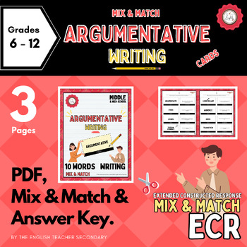 Preview of Argumentative Writing ECR Mix & Match