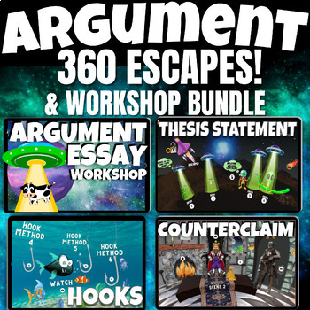 Preview of Argumentative Essay Writing Units Bundle w. Thesis Statement, Counterclaim, Hook