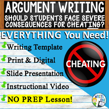 Preview of Argumentative Essay Writing - Rubric - Graphic Organizer - Outline - Cheating