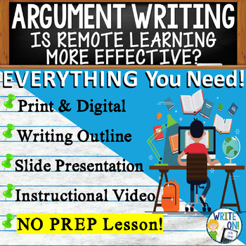 Preview of Argumentative Essay Writing Unit - Rubric - Graphic Organizer - Remote Learning