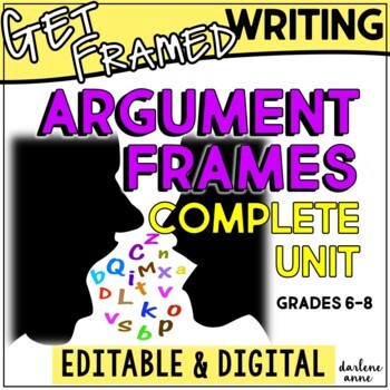 Preview of Argumentative Writing Frames Editable 