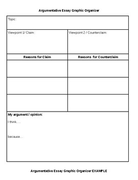 argumentative essay graphic organizer pdf