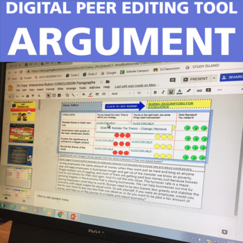 Preview of Argumentative Writing Group Activities: Digital Rubrics DISTANCE LEARNING