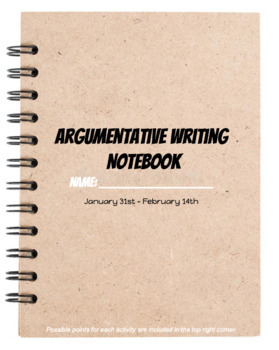 Preview of Argumentative Writing Interactive Writer's Notebook 