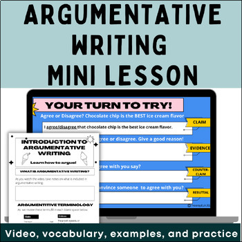 Preview of Argumentative Writing Lesson Plan with Claim and Counterclaim