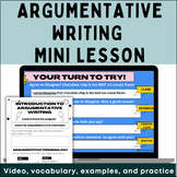 Argumentative Writing Lesson Plan with Claim and Counterclaim