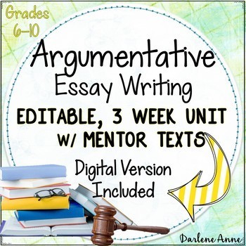 Preview of Argumentative Writing Middle School ELA Argument Essay PRINT & DIGITAL