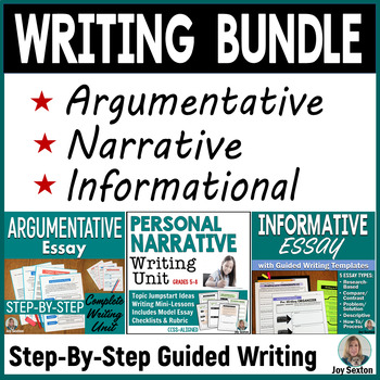 Preview of Argumentative Writing, Narrative Writing, & Informational Writing BUNDLE (Print)