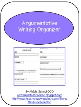 Preview of Argumentative Writing Organizer
