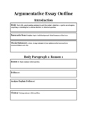 Argumentative Writing Outline w/ Textboxes