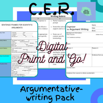 Preview of Argumentative Writing Pack (CERs)- digital print and go!