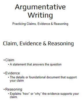 Preview of Argumentative Writing -- Practicing Claims