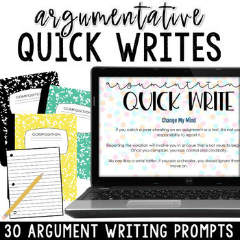 Preview of Argumentative Writing Prompts - Argumentative Writing Middle School