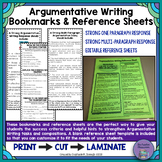Argumentative Writing Response Bookmarks and EDITABLE Refe