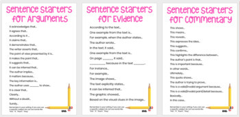 Argumentative Writing Sentence Starters | TpT