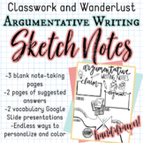 Argumentative Writing Sketch Notes (With Vocabulary Google