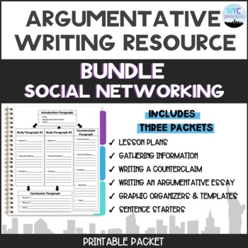 Preview of BUNDLE: Argumentative Essay Packets & Lesson Plans: Social Media