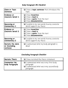 research based argumentative essay checklist