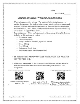 argumentative essay writing packet