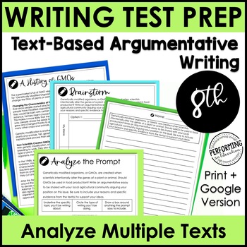 Preview of Argumentative Writing Test Prep | Text-Based Writing | 8th Grade
