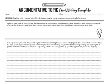 brainstorming for an argumentative essay