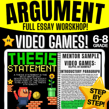 Preview of Argumentative Writing  Unit Argument Essay Thesis Statement Graphic Organizer