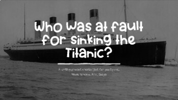 Preview of Argumentative Writing Who's To Blame? The Titanic