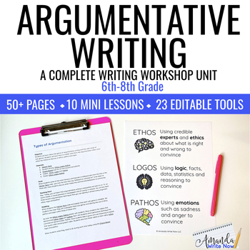 Preview of Argumentative Writing Workshop Unit for Middle School