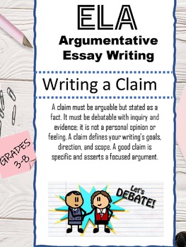 Preview of Argumentative Writing a Claim - Template Worksheet Graphic Organizer Activity