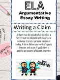 Argumentative Writing a Claim - Template Worksheet Graphic