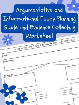 Preview of Argumentative and Informational Essay Planning Guide & Evidence Collecting