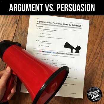 Preview of FREE Argumentative vs. Persuasive Writing Activity