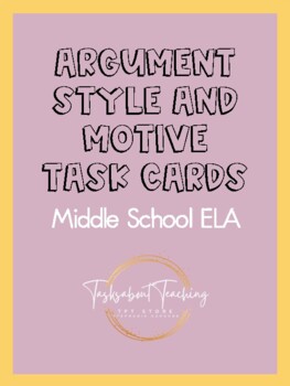 Preview of Arguments and Motives Task Cards