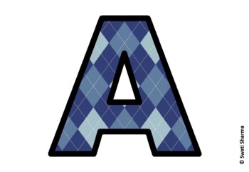 Argyle, Winter Bulletin Board Letters, Alphabet Posters by Swati Sharma