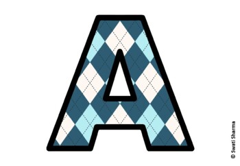 Argyle, Winter Bulletin Board Letters, Alphabet Posters by Swati Sharma