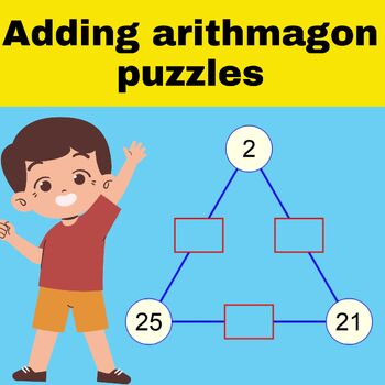 Preview of Arithmagon Puzzle Worksheets | practice addition | find the sums on the edges
