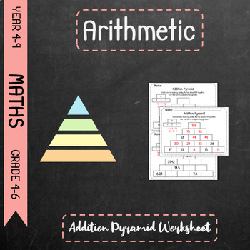 Preview of Arithmetic - Addition Pyramid Worksheet