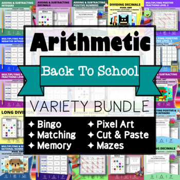 Preview of Arithmetic: BACK TO SCHOOL Activities Bundle