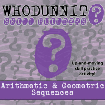 Preview of Arithmetic & Geometric Sequences Whodunnit Activity - Printable & Digital Game