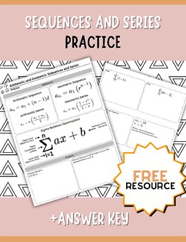 Preview of Arithmetic/Geometric Sequences and Series Practice