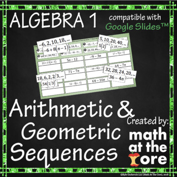 Preview of Arithmetic & Geometric Sequences for Google Slides™