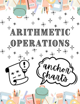 Preview of Arithmetic Operations Anchor Chart Bundle